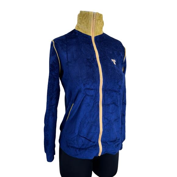 Vintage 60s Tony Trabert Blue Velour Tennis Jacket Small Made in USA Sportswear - Picture 4 of 16